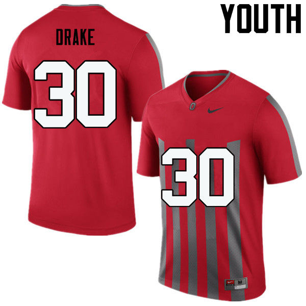 Ohio State Buckeyes Jared Drake Youth #30 Throwback Game Stitched College Football Jersey